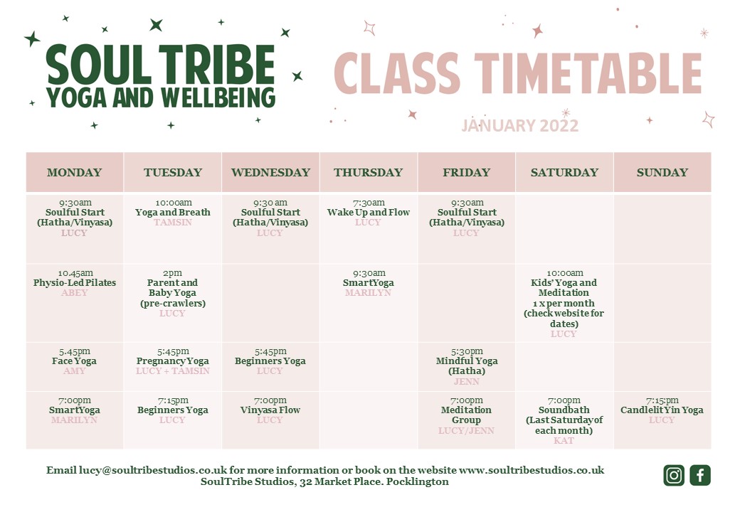 Timetable - January 2022